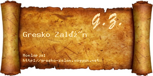 Gresko Zalán névjegykártya